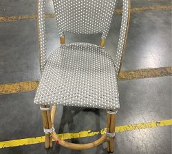 Open Box: Sofie Outdoor Rattan Counter Stool, 26.5&quot; - Gray