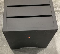 Open Box: Malibu Metal Platform Modular Outdoor Side Table, 33&quot; - Black