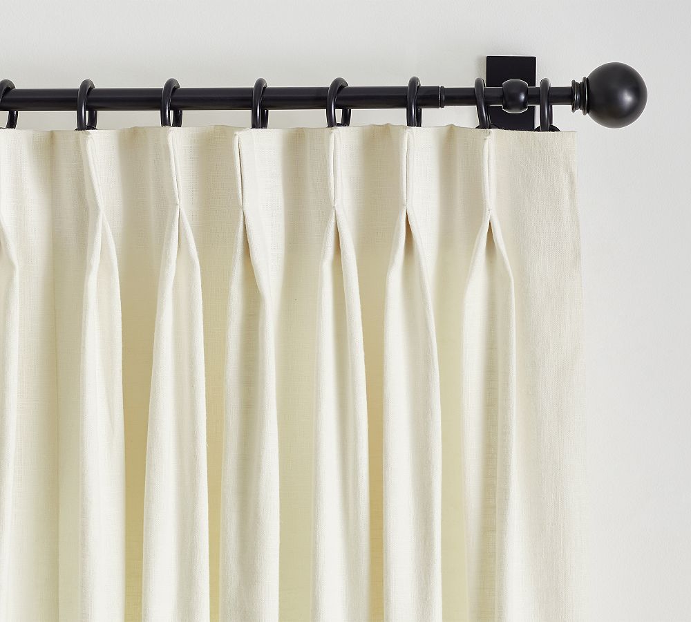 Open Box: Emery Linen Pinch Pleat Curtain, 50&quot; W x 96&quot; L - Parchment