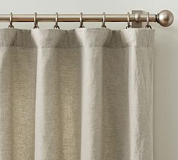 Open Box: Belgian Flax Linen Curtain, 50&quot;W x 84&quot;L - Bamboo