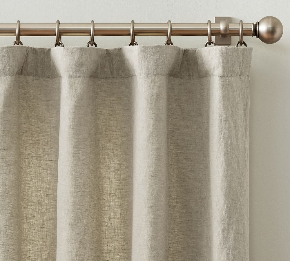 Open Box: Belgian Flax Linen Curtain, 50&quot;W x 84&quot;L - Bamboo