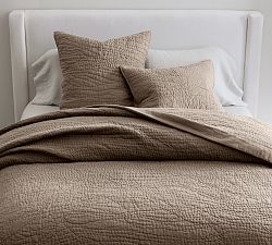 Open Box: Belgian Flax Linen Handcrafted Quilt, Twin/Twin XL - Mocha