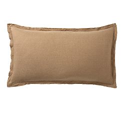 Open Box: Belgian Flax Linen Double Flange Sham, King Set of 2 - Bronze