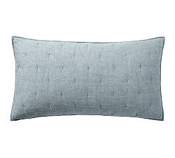 Open Box: European Flax Linen Waffle Quilted Sham, King Set of 2 - Chambray