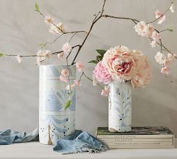 Chambray Patterned Handcrafted Ceramic Vases