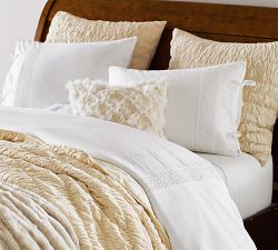 Washed Cotton with Lace Duvet Cover &amp; Shams