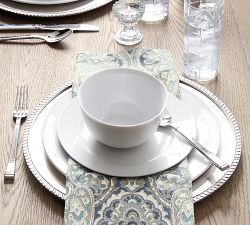 Caterer's Box Rim Porcelain Dinner Plates - Set of 12