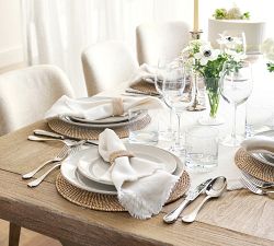 Frayed Linen Table Throw