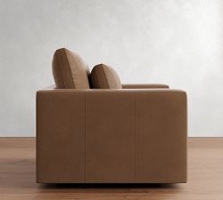 Westwood Square Arm Deep Seat Leather Swivel Chair