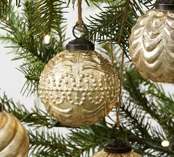 Mercury Glass Adorned Ornament Set - Silver