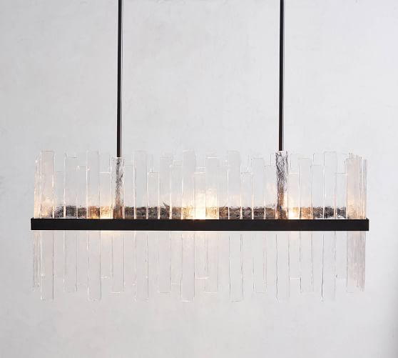 Sander Staggered Glass Rectangular Chandelier (13")