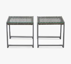 Klein Wicker Square Outdoor End Tables, Set of 2