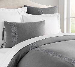 Washed Cotton with Lace Duvet Cover &amp; Shams