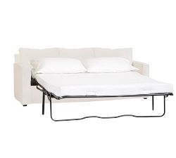 Cameron Square Arm Slipcovered Sleeper Sofa with Memory Foam Mattress (86&quot;)
