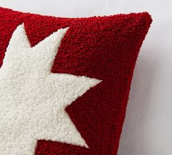 Cozy Teddy Faux Fur Barn Star Pillow Cover