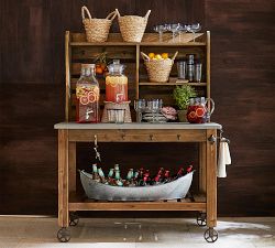 Abbott Concrete &amp; Acacia Island and Hutch (50&quot;)