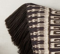 Ikat Embroidered Lumbar Pillow