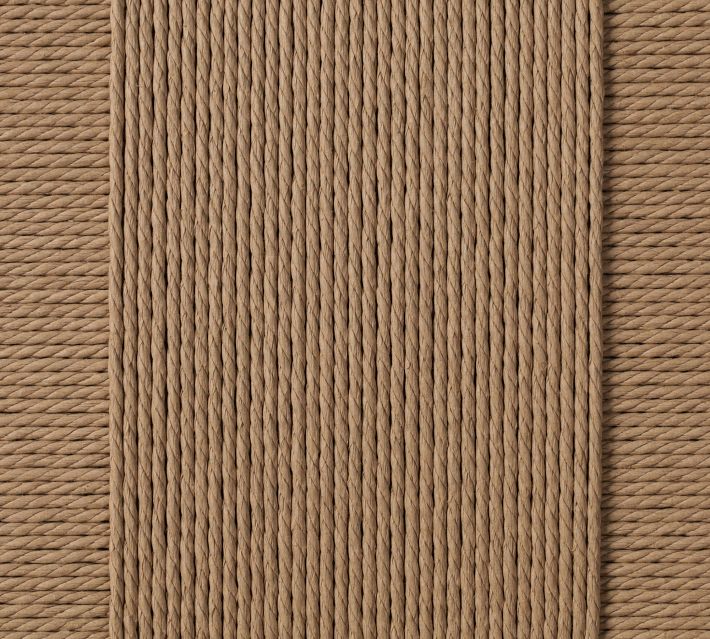 Close-up of tightly woven vertical rope pattern used on chair backrest