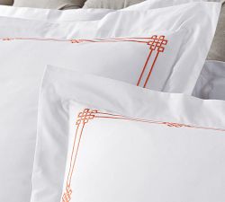 Emilia Embroidered Organic Percale Sham