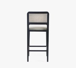 Lisbon Upholstered Cane Narrow Stool