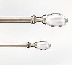 Open Box: Pewter Glass Oval Finial - Set of 2