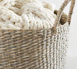 Lisbon Seagrass Two-Tone Tote Baskets