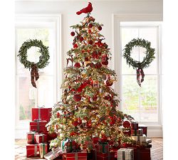 Red Plaid Ball Ornaments