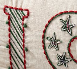 Christmas Wish Embroidered Pillow Cover