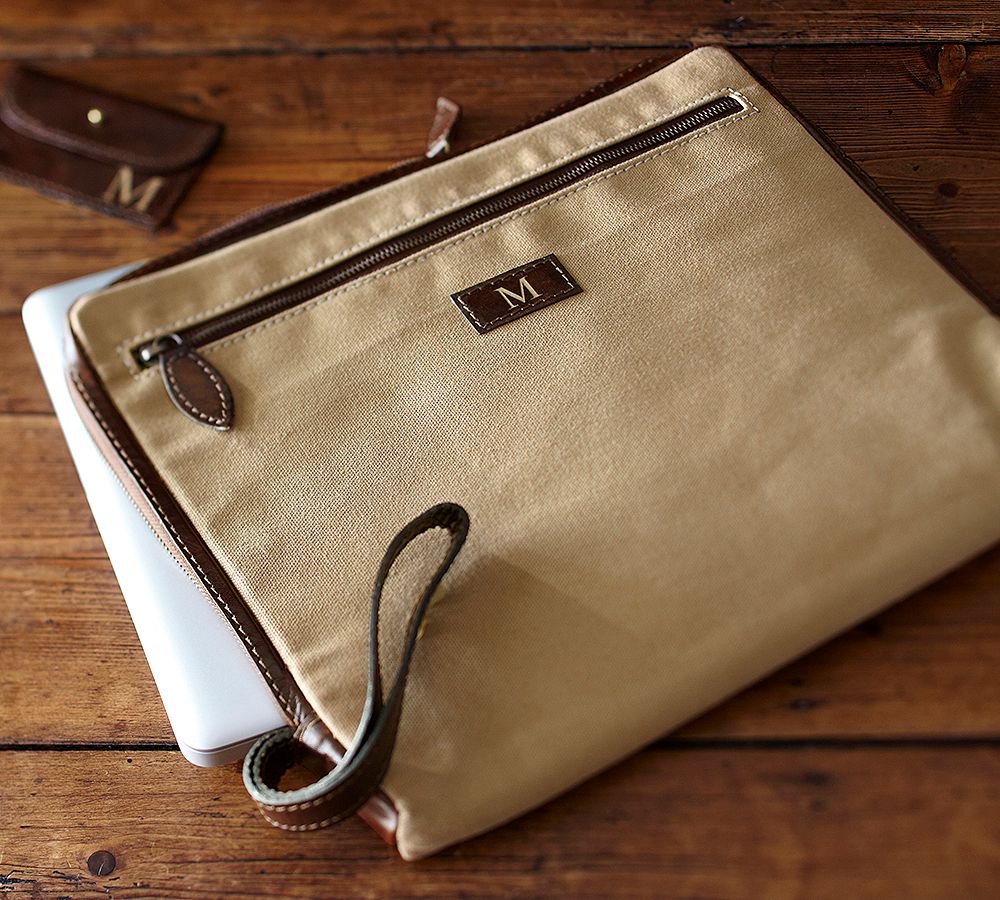 Saddle Canvas Zipper Laptop Sleeve