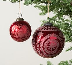 Etched Mercury Glass Ornaments
