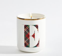 Stewart Plaid Alphabet Scented Candle - Winter Spruce