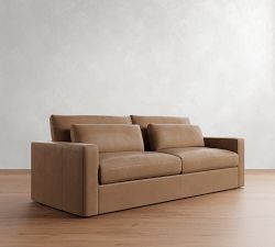 Westwood Square Arm Deep Seat Leather Sofa (77&quot;-102&quot;)