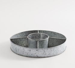 Galvanized Metal Multi Section Serving Platter