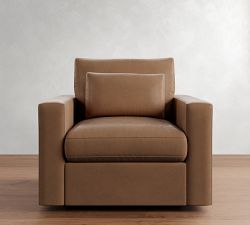 Westwood Square Arm Deep Seat Leather Swivel Chair