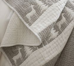 Winter Deer Reversible Applique Quilt
