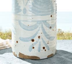 Chambray Patterned Handcrafted Ceramic Vases
