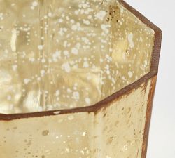 Faceted Mercury Glass Candle Holder