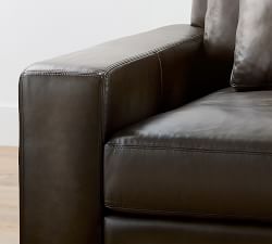 Big Sur Square Arm Deep Seat Leather Return Bumper Sectional (121&quot;&ndash;153&quot;)