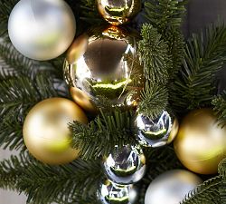 Faux Pine Ornament Wreath &amp; Garland