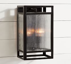 Atherton Outdoor Ribbed Glass Sconce (17'')
