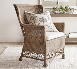 Gray Palm Embroidered Pillow Cover