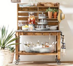Abbott Concrete &amp; Acacia Island and Hutch (50&quot;)