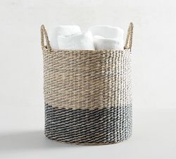 Lisbon Seagrass Two-Tone Tote Baskets
