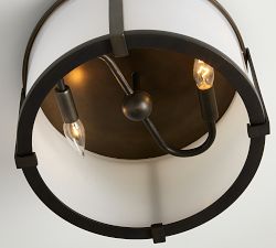 Blaine Outdoor Milk Glass Flush Mount (14'')