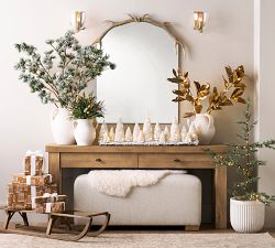 Lit Faux Gold Magnolia Branch