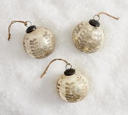 Floral Etched Mercury Ornaments