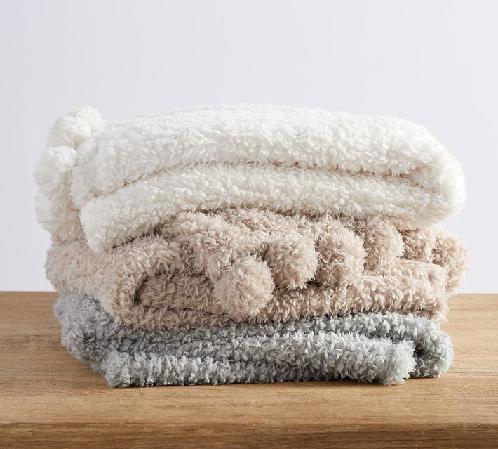 Cozy Pom Pom Sherpa Throw Pottery Barn