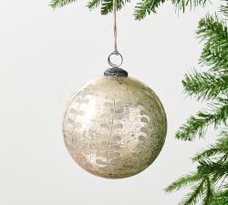 Floral Etched Mercury Ornaments