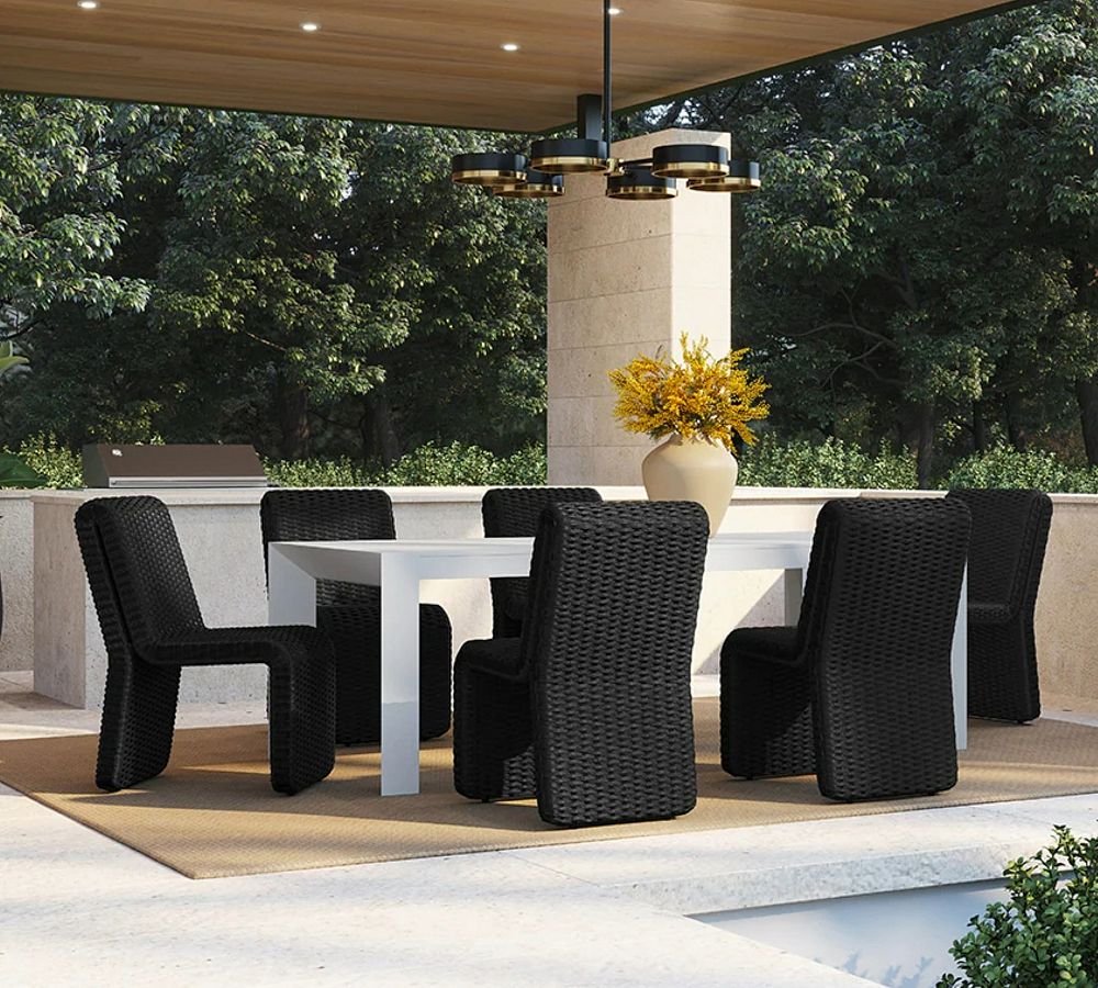 Coal Rattan Outdoor Dining Chair