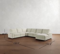 Big Sur Square Arm Power Reclining 6-Piece Chaise Sectional (152&quot;-164&quot;)